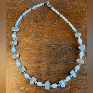 Silver and pearl necklace